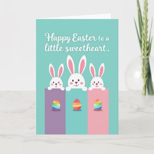 Striped Egg Spring Critter Card (Front)