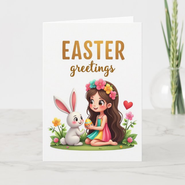 Striped Egg Springtime Card (Front)