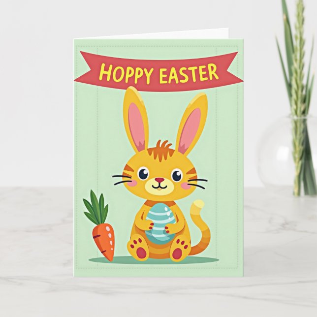 Striped Egg Springtime Friend Card (Front)