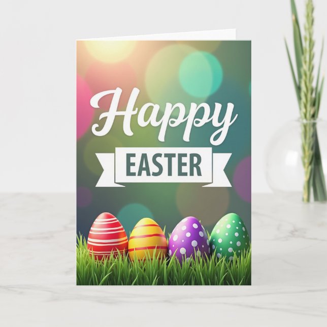 Striped Eggs Easter Card (Front)