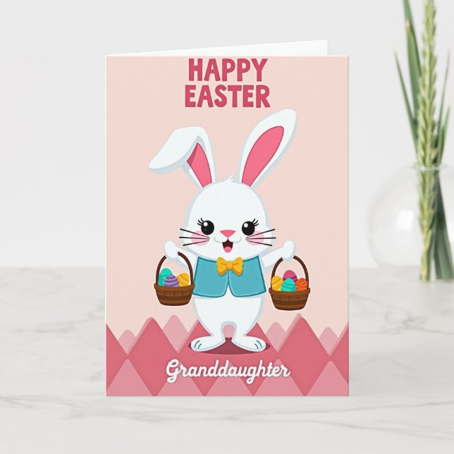 Striped Eggs Happy Easter Card (Front)