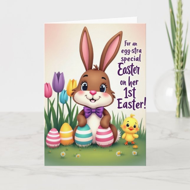 Striped Eggs Springtime Card (Front)
