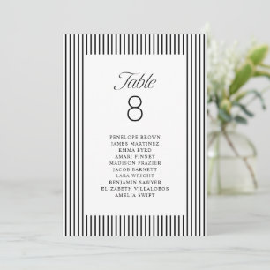 Striped Elegance Class Wedding Seating Charts Invitation