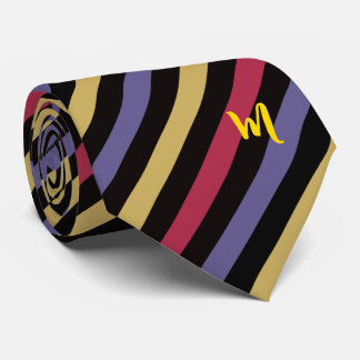 Striped Elegance: Personalized Initials Neck Tie