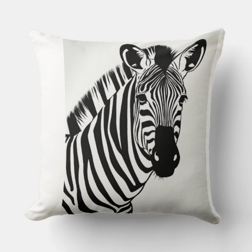 Striped Elegance Zebra_Inspired Decorative Pillow