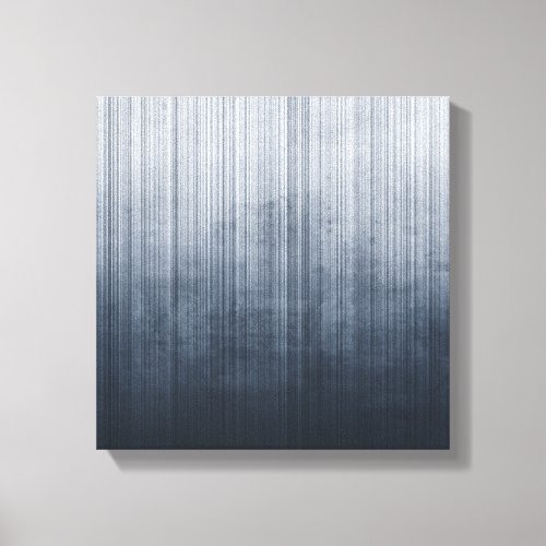 Striped elegant Blue Gray White rustic abstract Canvas Print