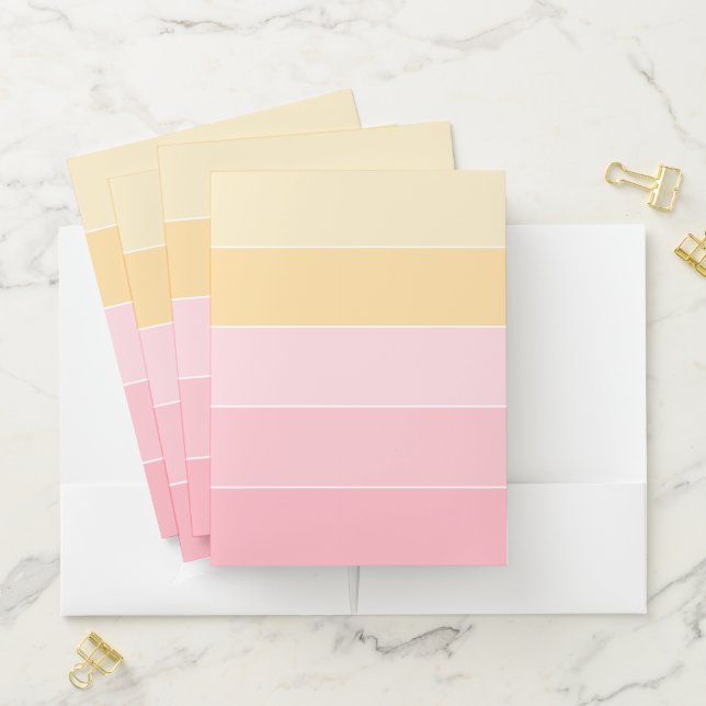 Striped Elegant Modern Template Pastel Colors Pocket Folder (In Situ)