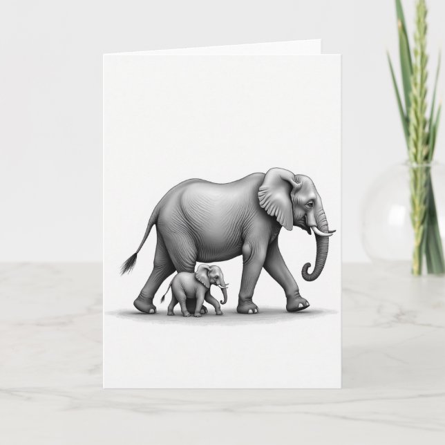 Striped Elephant Scene Card (Front)