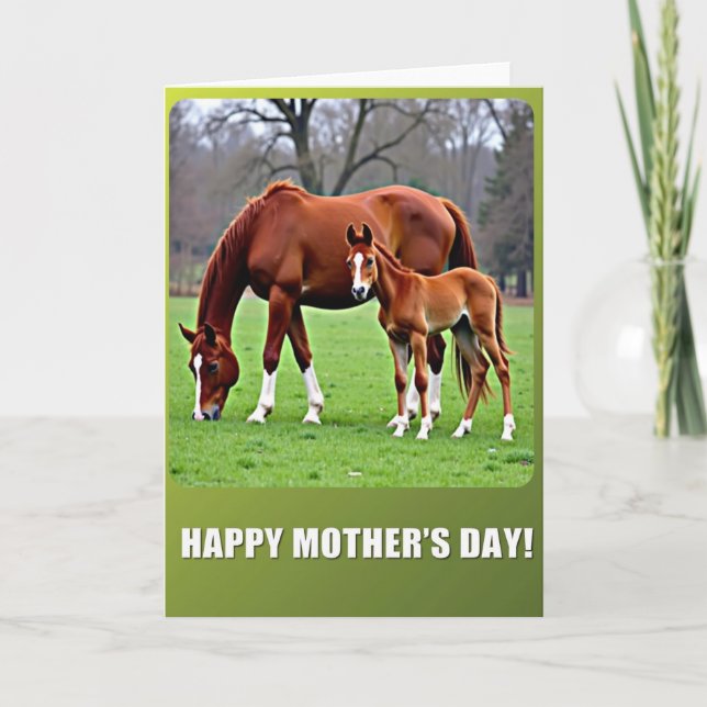 Striped Equine Family Card (Front)