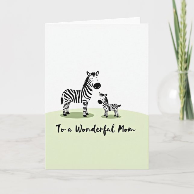 Striped Equine Moms Day Card (Front)