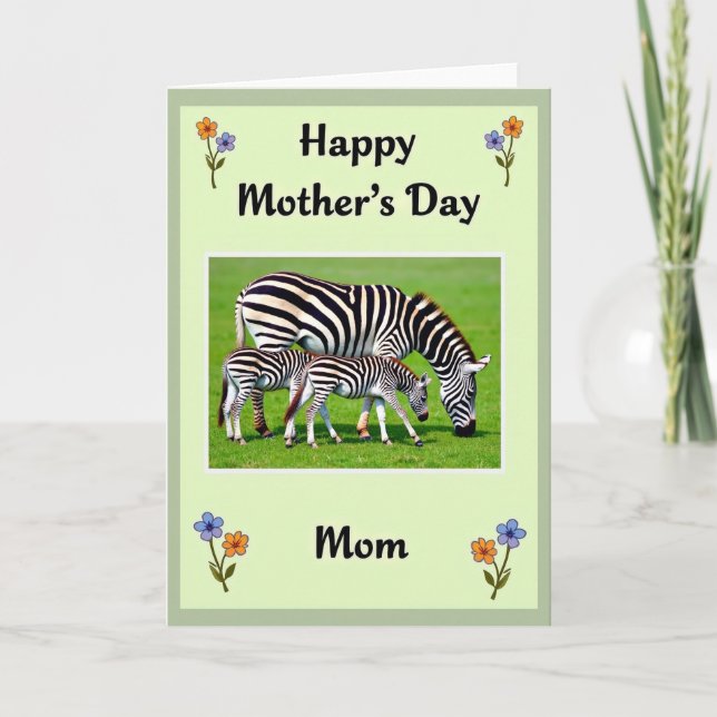 Striped Equine Mothers Day Card (Front)