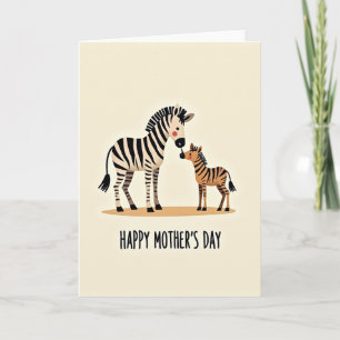 Striped Equines Mothers Day Card