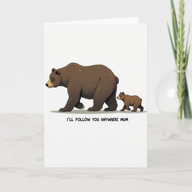 Striped Family Bear Card (Front)