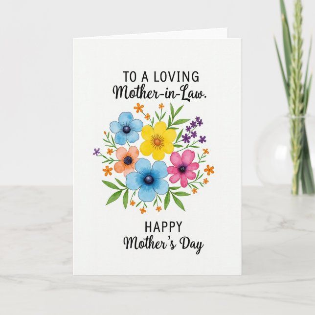 Striped Family Bouquet Card (Front)