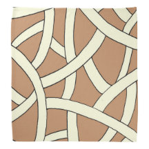Striped Fantasy Design Brown Cream