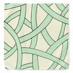 Striped Fantasy Design Green Cream Bandana