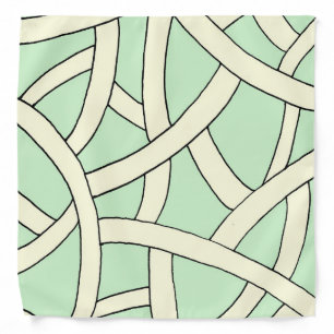 Striped Fantasy Design Green Cream Bandana
