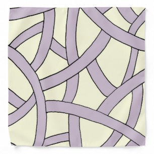 Striped Fantasy Design Purple Cream Bandana