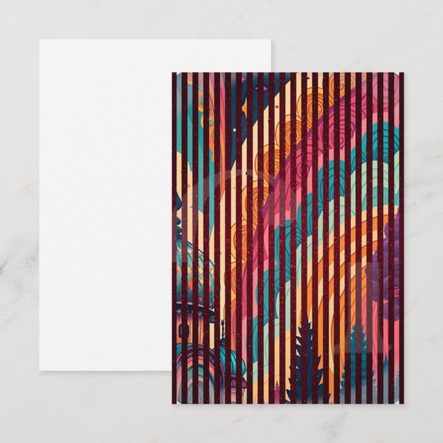 Striped Fantasy Thank You Card #00001 – Customize (Front/Back)