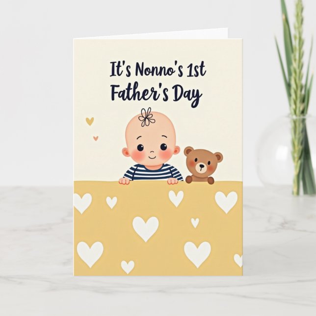 Striped Fathers Day Baby Card (Front)