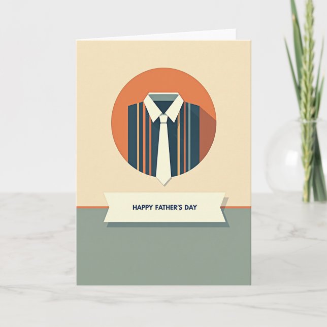 Striped Fathers Day Garment Card (Front)