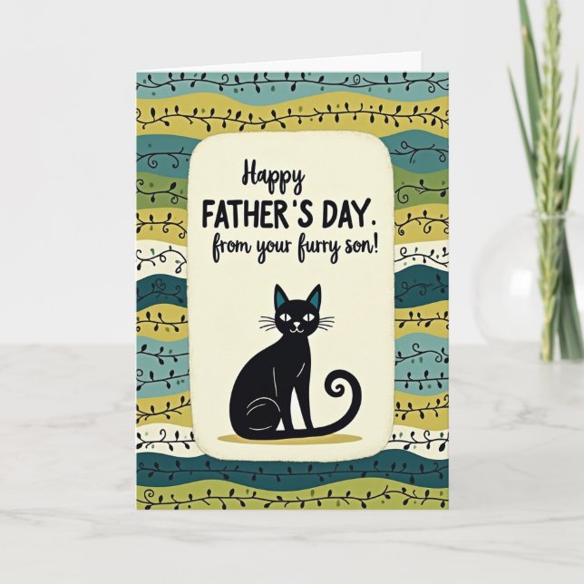 Striped Fathers Day Pet Love Card (Front)