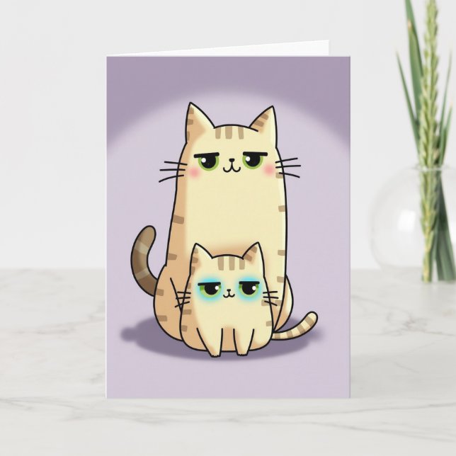 Striped Feline Friends Card (Front)