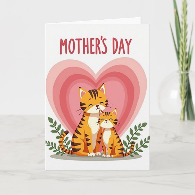 Striped Felines Love Card (Front)