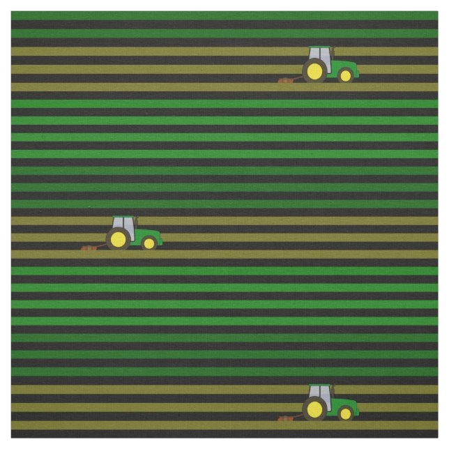 Striped Field & Tractor Fabric (Swatch)