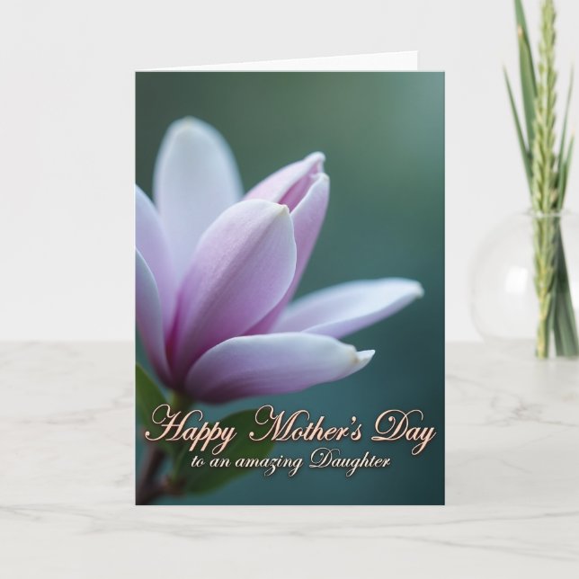 Striped Floral Amazing Daughter Card (Front)