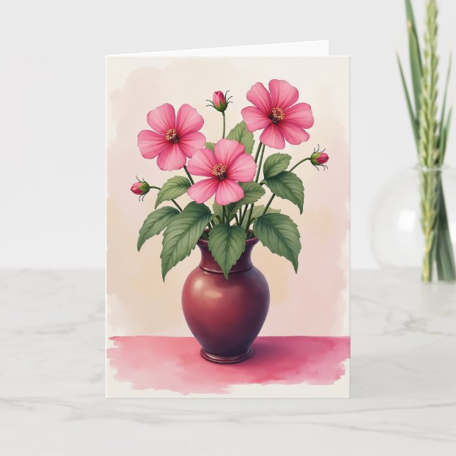 Striped Floral Beauty Card (Front)