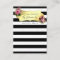 Striped Floral Black White Jewelry Display Card