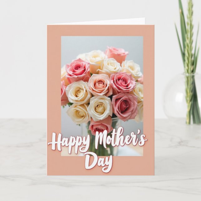 Striped Floral Bouquet Day Card (Front)