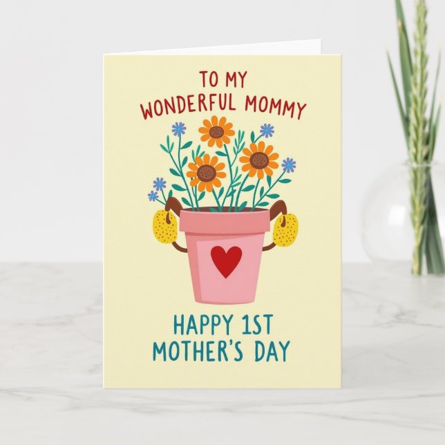 Striped Floral Celebration Card (Front)