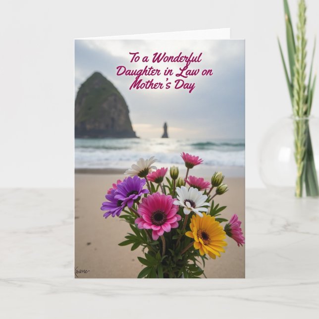 Striped Floral Coastal Card (Front)