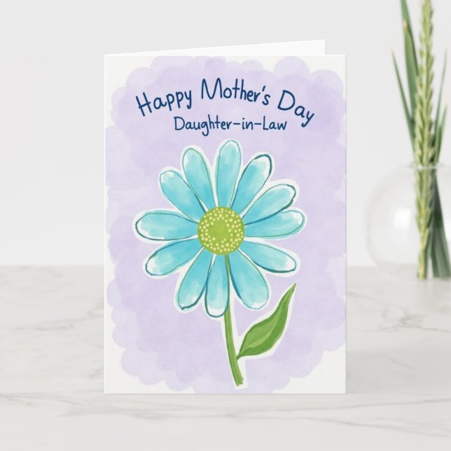 Striped Floral Daughter In Law Card (Front)