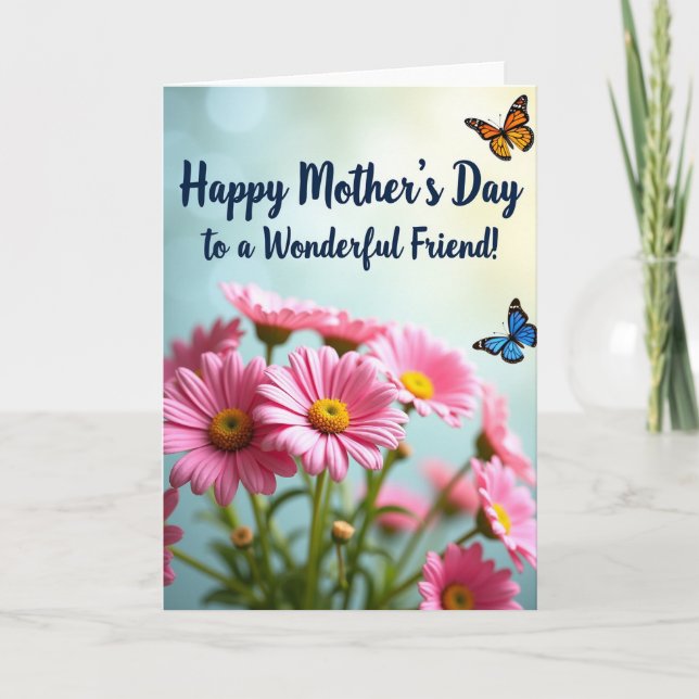 Striped Floral Friendship Card (Front)