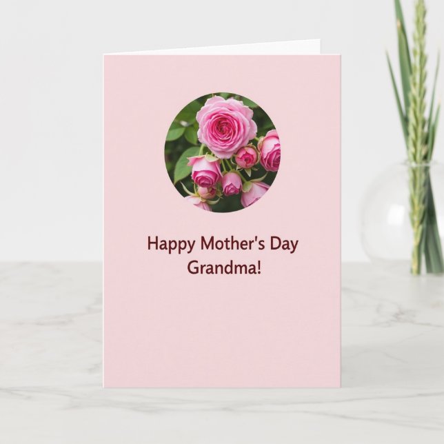 Striped Floral Grandmas Day Card (Front)