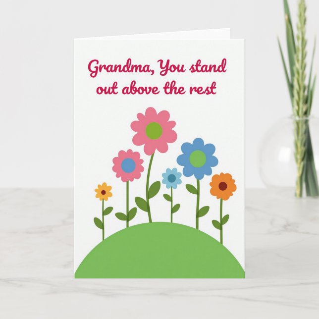 Striped Floral Greetings Card (Front)