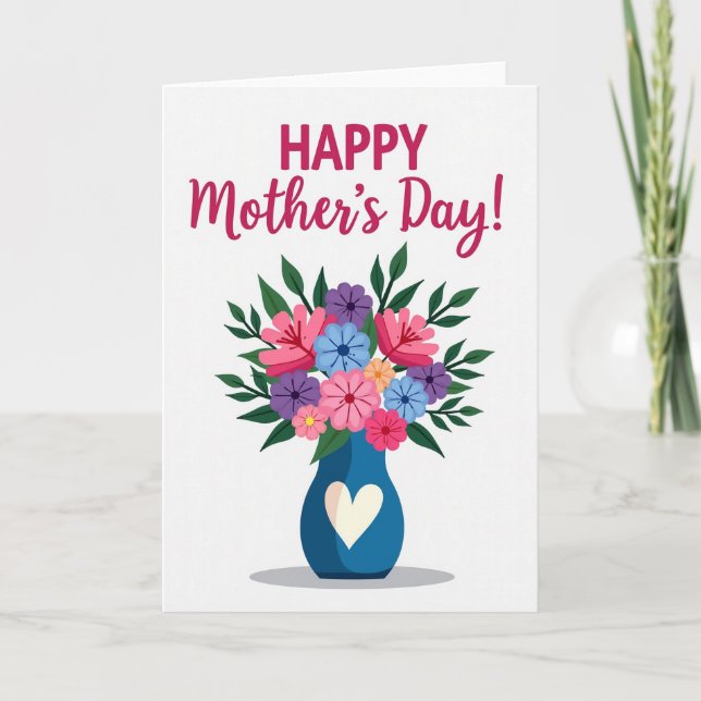 Striped Floral Happy Card (Front)