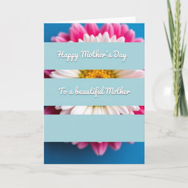 Striped Floral Happy Day Card (Front)