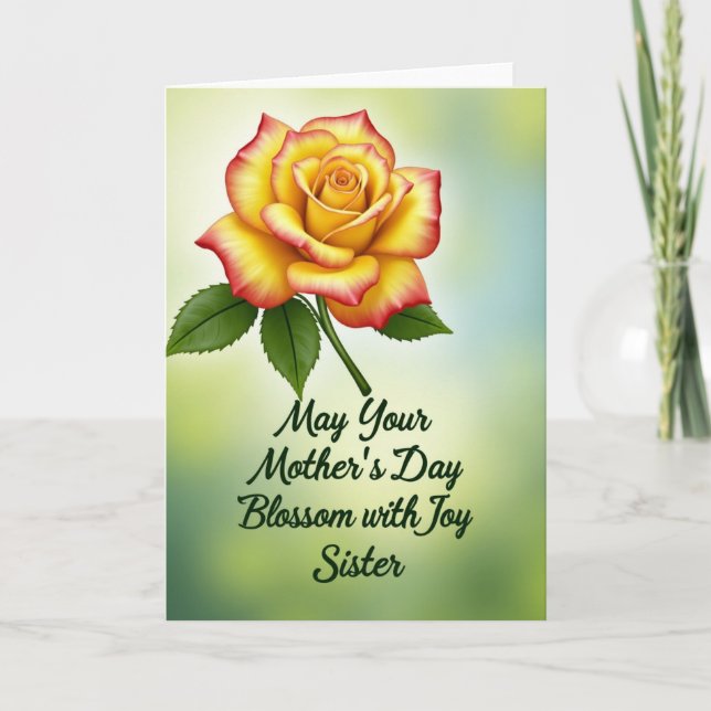 Striped Floral Joy Sister Card (Front)