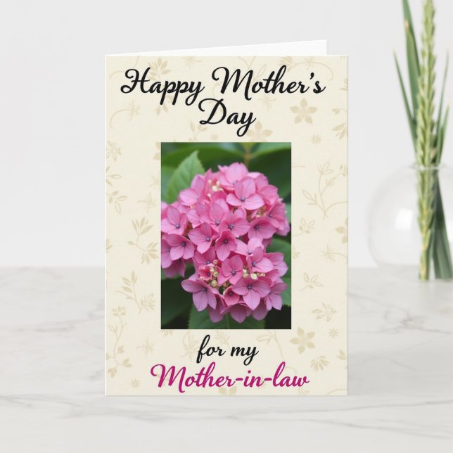 Striped Floral Mother In Law Card (Front)