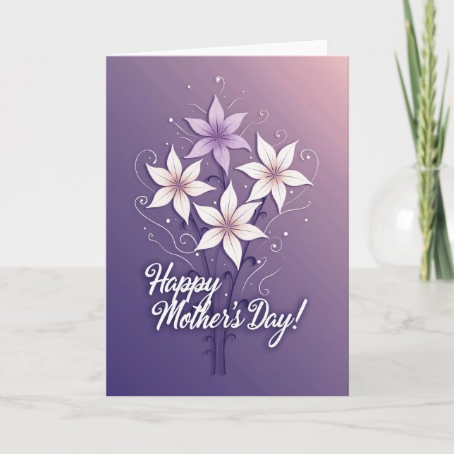Striped Floral Mothers Card (Front)