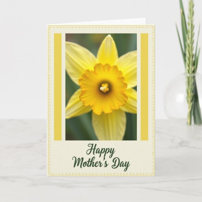 Striped Floral Photo Card (Front)