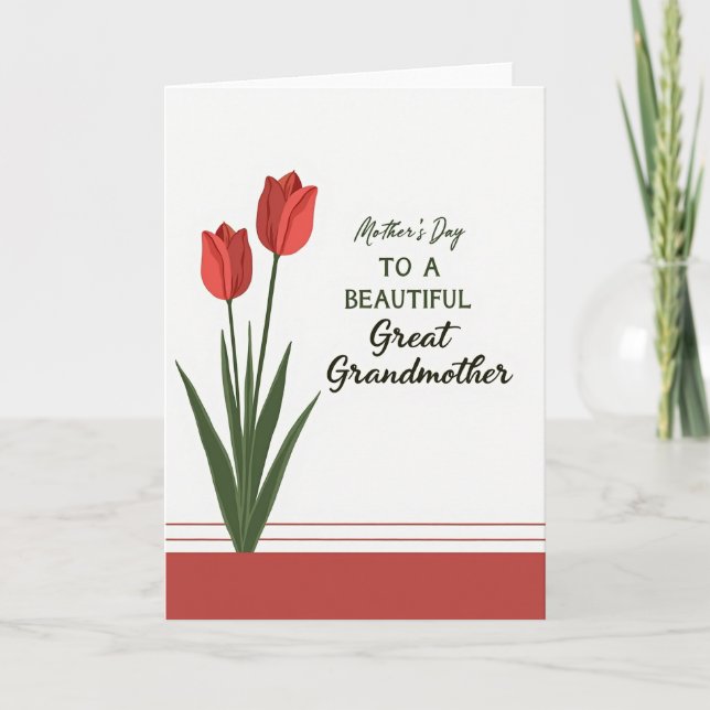 Striped Floral Sentiment Card (Front)