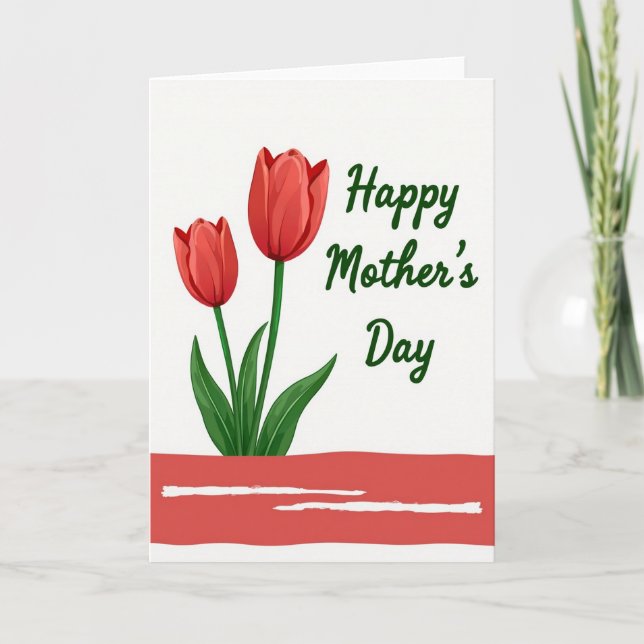 Striped Floral Springtime Card (Front)