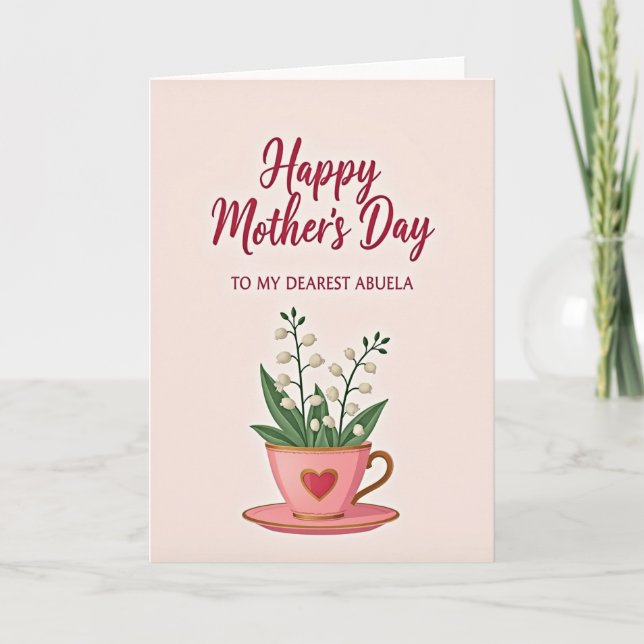 Striped Floral Tea Card (Front)