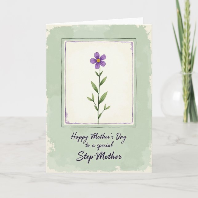 Striped Floral Thank You Card (Front)