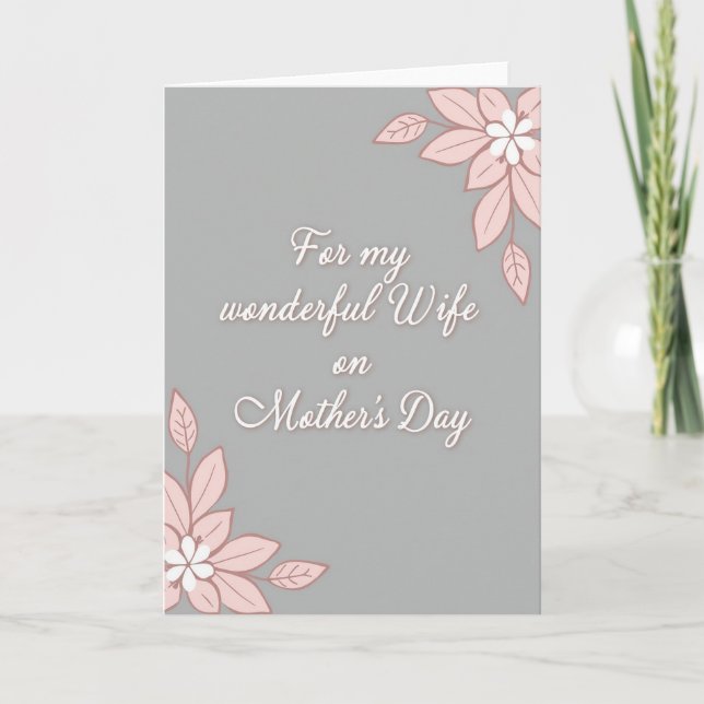 Striped Floral Thanks Card (Front)